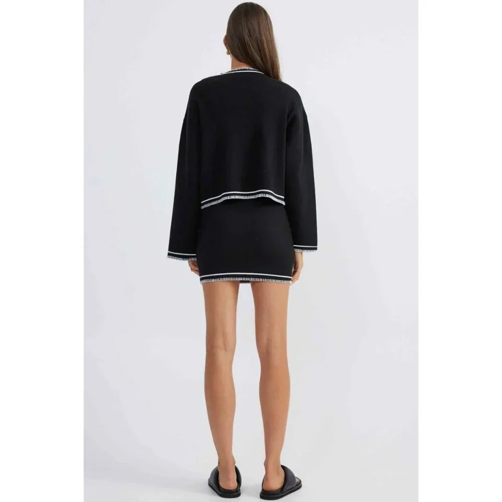SNDYS Daphne Cardigan in Black Medium New Womens Knit Sweater Jacket